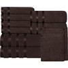 BLOOM BLENDS Set di asciugamani super morbidi, 100% cotone assorbente da 550 g/m², 2 da bagno, 2 mani, 4 facce, 2 guanti, set da bagno di lusso e ad asciugatura rapida (marrone, set di asciugamani da