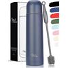 Milu Thermo Caffè Borraccia Termica - 1L, 750ml, 500ml - Termos Bottiglia Acqua per Vuoto in Acciaio Inox per Mantenere Caldo/Freddo (Blu Navy, 1 Litro)