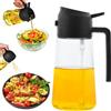 Maxentico Oliera(500Ml), Spary Spruzzino Olio per Spruzzatore Friggitrice Aria, Spruzzo Dell'Olio Contenitore Dosatore Spray Bottiglia Cucina, Dispenser Nebulizzatore D'Olio 2 in 1 Spraye