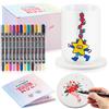 Sinmoe Set Tazze da Dipingere Kit Mug Ceramica con Tazze in Ceramica Vuote per Sublimazione 12 Pennarelli Colorati e Sottobicchiere Regalo Fai da Te per Maestro Laurea Festa Mamma e Papà(Retro)