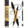 TOEECY Matita Sopracciglia 2-in-1 Liquida Eyeliner Asciugatura Rapida Waterproof con Spazzola Doppia Ideale 4 Forchetta per Uso Quotidiano Viaggi Donne(Grigio)