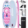 EGGORY Tavola da surf gonfiabile SUP completa Paddleboard accessori pagaia regolabile, pompa, zaino da viaggio, guinzaglio, tavola per adulti (Gray Green)