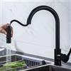 XWIHTR Rubinetto da cucina estraibile a scomparsa, rubinetto da cucina girevole a 360°, miscelatore da cucina a 2 modelli in acciaio inox, miscelatore per lavello da cucina ad alta pressione (nero)