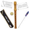 Tuyama® TFS-16B Flauto Dolce Soprano in Acero - Diteggiatura Barocca - Flauto Dolce in Legno con Tabella delle Diteggiature e Esempi Musicali