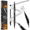 TOEECY Matita Sopracciglia 2-in-1 Naturali Eyeliner Liquido Waterproof Con Spazzola 4 Forchetta Doppia Ideale per Uso Quotidiano Viaggi Donne(Marrone Scuro)