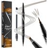 TOEECY Matita Sopracciglia 2-in-1 Naturali Eyeliner Liquido Waterproof Con Spazzola 4 Forchetta Doppia Ideale per Uso Quotidiano Viaggi Donne(Marrone Chiaro)