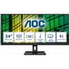AOC U34E2M Monitor PC 86,4 cm (34") 3440 x 1440 Pixel Wide Quad HD Nero