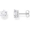 THOMAS SABO Orecchini con grande pietra bianca in argento 925 riciclato H2300-051-14, misura unica, Argento sterling Argento, Zirconia cubica