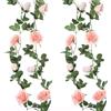 Felice Arts Confezione da 2 ghirlande floreali artificiali rosa da 4,5 m con rose finte da appendere, per matrimoni, centrotavola, decorazione per camera da letto, baby shower, tepee specchio