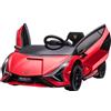 DecHome Macchina Elettrica Bambini Lamborghini Fari 3+ Rosso 171V90RD/370