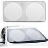 +PWR Car Parts Parasole anteriore pieghevole Argento 150 x 80 cm. Protegge l'interno dell'auto dai raggi solari. Realizzato al 100% in poliestere.
