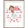 RIOLIS - Annuncio di nascita di bambine 1123, Punto croce 18x24cm, Punto croce kit da ricamare, Disegni da ricamare, Embroidery kit, Set punto croce, Kit ricamo punto croce