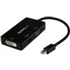 StarTech.com Adattatore Mini DisplayPort da viaggio VGA/DVI/HDMI, Convertitore mDP 3 in 1, Thunderbolt a HDMI/VGA/DVI (MDP2VGDVHD)