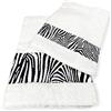 Tex family Set Asciugamani Spugna Jacquard 1+1 Viso e ospite ZEBRATO Bianco e Sacco Washy