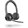 Poly - Voyager 4320 UC Wireless Headset (Plantronics) - Cuffia con microfono ad asta - Si collega a PC/Mac con l'adattatore Bluetooth USB-C e a telefoni cellulari via Bluetooth