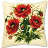VERVACO Kit Cuscino Punto Croce PAPAVERI Set Ricamo Principianti Cuscini Gobelin Decorativi ca. 40 x 40 cm Accessori Per Lavoretti Creativi DIY Casa Decor Hobby Adulti Cross Stitch