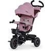 kk Kinderkraft Kinderkraft SPINSTEP Triciclo bambini dai 9 Mesi con Maniglione, Cappottina impermeabile con filtro UPF50+, Pieghevole, Seduta girevole a 360 gradi, Rosa