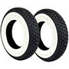 ECOVELO KIT 2 PNEUMATICI GOMMA 3.50-10 COPERTONI FASCIA BIANCA PER VESPA PX 125 150 200 DIVERSI MODELLI