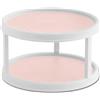 Copco Lazy Susan - Mobiletto antiscivolo a 2 ripiani, 30,5 cm, colore: bianco e rosa