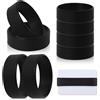 Jerify Set di 8 fasce per soldi in silicone nero per denaro contante biglietti elastici porta soldi, portafoglio, fermasoldi alternativa, con 4 carte in PVC per uomini e donne