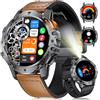 FOXBOX Smartwatch Uomo,Display 1.43" AMOLED Batteria 500mAh Militare,Impermeabile IP68 Orologio Fitness 110+ Modalità Sport,Torcia Integrata,Monitor Pressione Sanguigna,Frequenza Cardiaca e Sonno