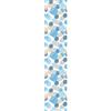Ambiance Sticker Carta da parati in tessuto non tessuto pre-incollato, rotolo da carta da parati bohemien, con cerchi blu, adesivo decorativo, 1 rotolo di altezza 300 x larghezza 60 cm