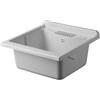 Negrari Vasca ad appoggio in resina PP per Lavatoio, Resistente all'umidità, Resistente agli acidi di uso comune, Kit di scarico incluso, Interno e Esterno, L60 x P60 x H30 cm, Bianco