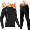 Kiiwah Intimo Termico da Uomo Invernale, Maglia a Manica Lunga e Calzamaglia Termica da Uomo Invernale, Abbigliamento Termico Traspirante per Sport Sci Ciclismo Corsa Calcio Arrampicata - Linee grigie
