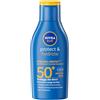 NIVEA SUN Protect & Hydrate SPF 50+ Formato Viaggio 100 ml, Crema solare 50+ idratante 48h ad assorbimento rapido, Protezione solare 50+ resistente all'acqua con Vitamina C e Acido Ialuronico