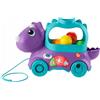 Fisher-Price Dino Impara e Cammina, dinosauro giocattolo da trainare con palline saltellanti e contenuti Smart Stages, Edizione: Czech; Inglese, UK; Ungherese; Polacco; Slovak, HNR51
