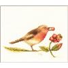 LANARTE Kit Punto Croce Contato ROBIN Decorativi Per Pareti ca. 20 x 13 cm Set Fai Da Te Creativo Adulti Ricamo Casa Decor Arte Da Parete Kit Per Hobby Cross Stitch