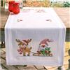 VERVACO Kit Punto Croce Prestampato Centrotavola GNOMO E RENNA Biancheria Da Tavola Set Fai Da Te Creativo ca. 40 x 100 cm Kit Hobby Creativi Adulti Casa Decor Cross Stitch Runner