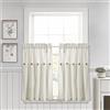 Lush Decor Tenda a pannello in lino con bottoni per cucina, 29 x 36 + 2 set da 2, colore: bianco sporco