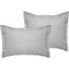 Nuit Des Rêves Luxurious Oxford Satin Pillowcase Set (2 pezzi), grigio chiaro, 80 x 80 cm, 100% raso di cotone, 125 g/m², morbido ed elegante per un riposo riposante