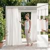 ROOM99 Tenda per esterni con nastro arricciato, 155 x 220 cm di larghezza x altezza per esterni, resistente alle intemperie, impermeabile, protezione solare, da giardino, antivento, ecru