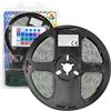 PNI Striscia LED PNI 2835RGB, RGB, IP65, silicone, lunghezza 5 metri, con telecomando, alimentazione 230 V, dimmerabile, giochi di luce, 270 LED tipo 2835, 12W