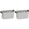 Brabantia Cesta per Panni Richiudibile - Compatta e Facile da Riporre - Piega Completamente - Grande Capacità - Rivestimento Impermeabile - Multifunzionale - Grey - 35 Litri (Confezione da 2)