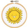 VERVACO Kit Punto Croce Contato Con Telaio RicamoGIRASOLE Decorativi Per Pareti ca. 10 x 10 cm Set Fai Da Te Creativo Adulti Casa Decor Arte Da Parete Kit Per Hobby Cross Stitch
