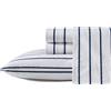 Nautica - Set di lenzuola per letto singolo XL, in percalle di cotone, fresco e fresco, leggero e traspirante (Brenton Stripe blu navy, Twin XL)