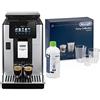 De'Longhi ECAM612.55.SB PrimaDonna Soul Perfetto Macchina Automatica per Caffè in Chicchi, Silver + Decalcificante + Bicchieri