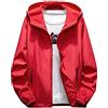 Generico Giubbotto Invernale Uomo Bomber Uomo Taglie Forti Leggera Running Lavoro Trekking Impermeabile Lunga Bomber Nera Giubbotto Abbigliamento Offerte Lampo del Giorno 2#Rosso 7XL