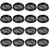 QUARKZMAN 16Pz 60mm/2.36 Griglia di Ventilazione Rotonda, Griglia Aerazione in Plastica, Griglia Aerazione Tonda con Fori a Maglie per Bagno Cucina Armadio Guardaroba, Nero