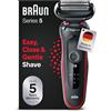 Braun Series 5 rasoio elettrico EasyClean Uomo, Wet & Dry, regalo uomo, made in Germany, 51-R1000s, rosso