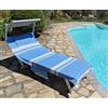 Vico Casa Telo Mare per Lettino 75x195cm in cotone, Turchese, con 2 tasche laterali e cuscino con zip/Telo da piscina modello Palau con sacca portatelo certificato OEKO-Tex