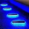 Lacasa Luci Solari Esterno Terra, 4 Pezzi Lampade Solari da Giardino Luce Blu 40LM Luce Solare LED Esterno, Auto On/Off, IP68 Impermeabile Luci per Sentieri Passo Vialetto Scale