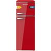 Cecotec Frigorifero Vintage Combinato Bolero Coolmarket 2D Origin 215 Red E. Altezza 148,2 cm e Larghezza 55,2 cm, LED, Maniglia cromata, Vassoi in vetro, Controllo temperatura, Rosso