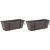 Artevasi Kit Fioriera Riserva d'acqua Venezia 50 cm Antracite (Confezione da 2)