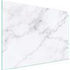 DarHaus Copri piano cottura induzione 70x52 cm copertura per piano cottura in vetroceramica 1 pezzi universale per piastre di cottura paraspruzzi tagliere in vetro temprato, Marmo bianco