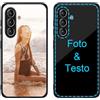 MXCUSTOM Cover Personalizzata per Samsung Galaxy S25 5G, Custodia Personalizzate Antigraffio Vetro Temperato Antiurto Paraurti Morbido con Foto Immagine Testo Design Crea Le Tue (GHS-BK-P1)