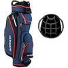 GYMAX Borsa da Golf con 14 Divisori e 8 Tasche, Sacca da Golf con Cerniera Borsa Termica e Tasche per Oggetti di Valore, Borsa da Golf con Copertura Antipioggia (NAVY)